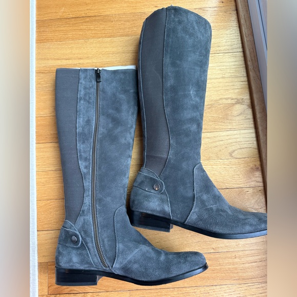 Land’s End Grey Suede Knee High Stretch Boots - Picture 4 of 7